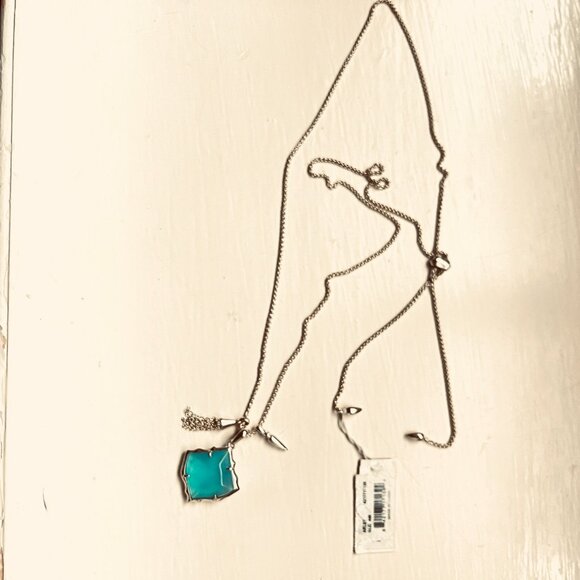 NWT Kendra Skott  slider pendant necklace London blue illusion - Picture 10 of 11